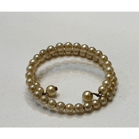 Cultured Pearls Bracelet Small Expandable Memory Wire Wrap Custom Fit - Picture 2 of 15